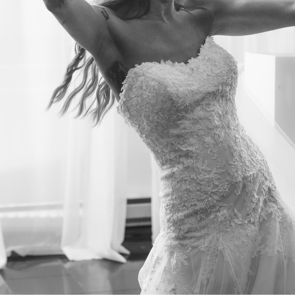 Blush pink wedding dress made in Italy - Picture 5 of 9